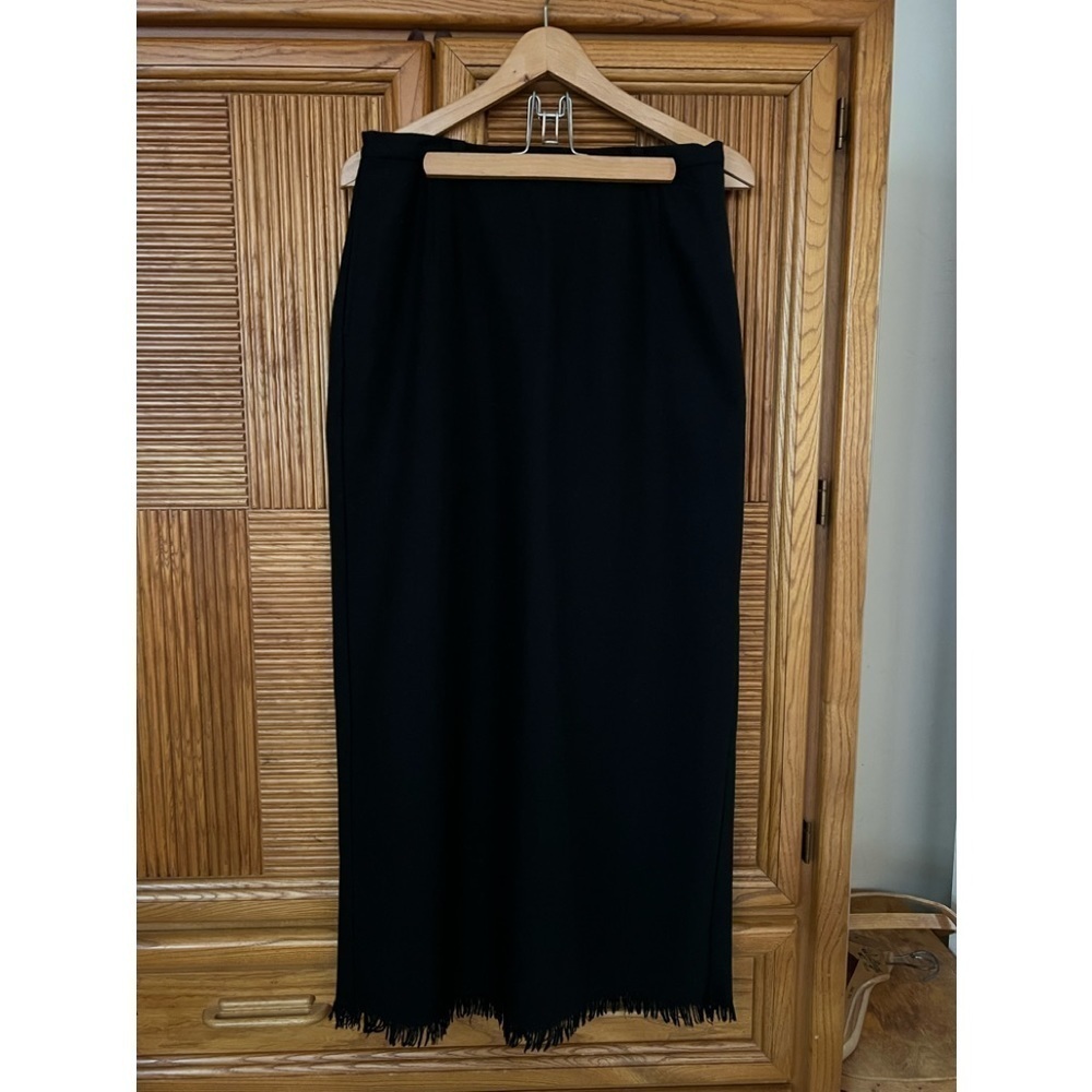 Eddie Bauer maxi black wool skirt womens sz 10